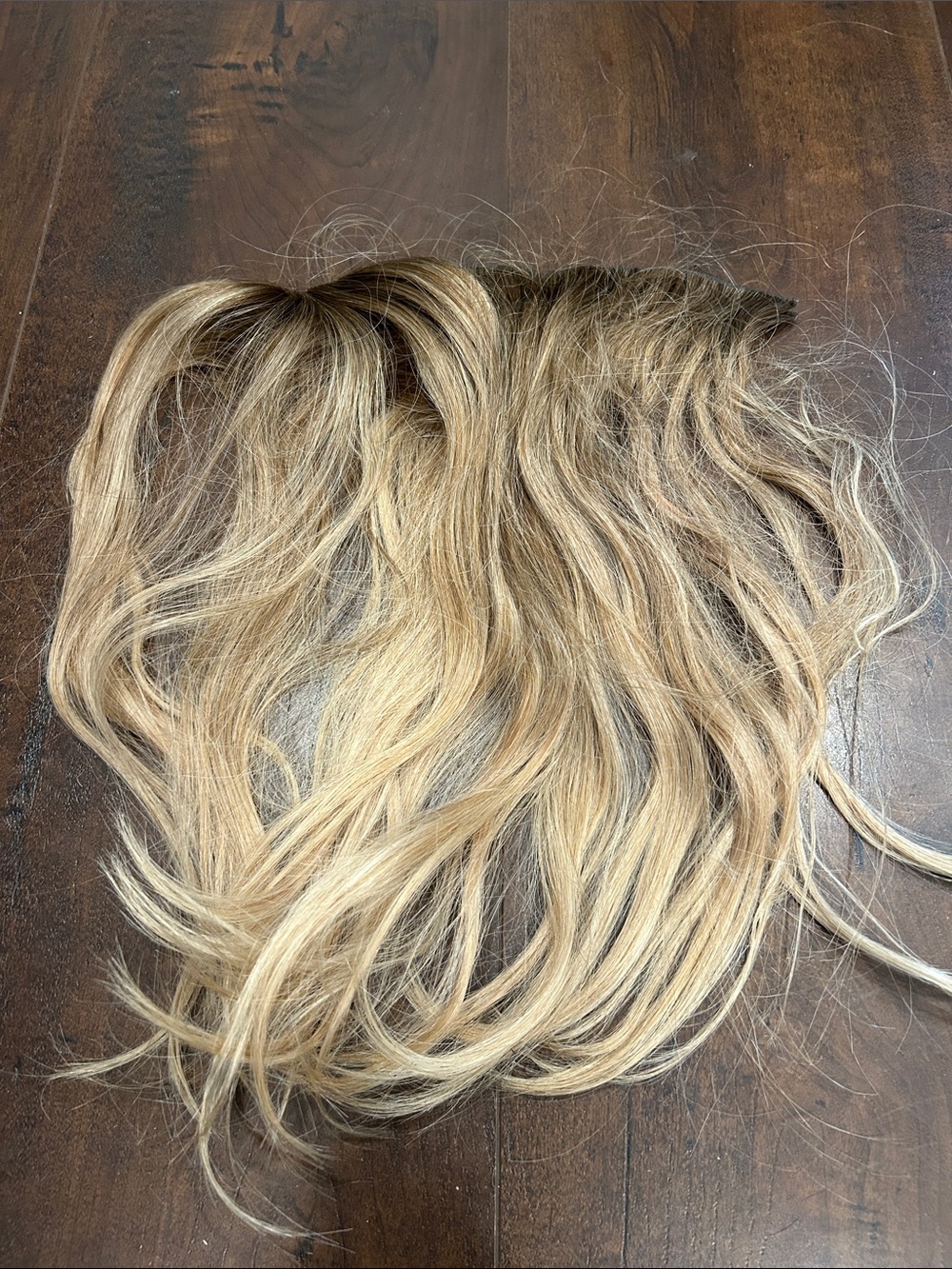 Blonde human hair weft